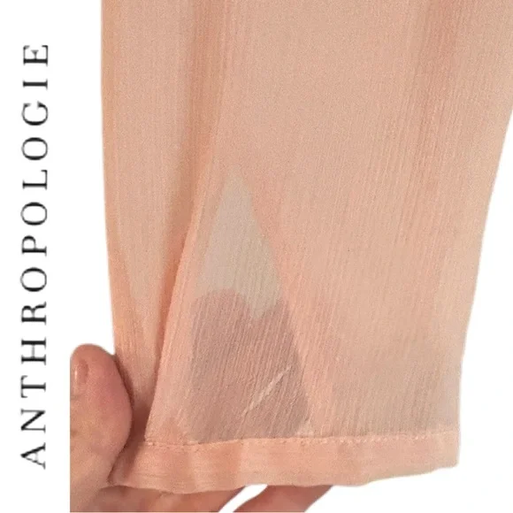 Tiny by Anthropologie Pink Tie Neck Long Sleeve Peasant Blouse Size Medium EUC - Picture 5 of 15